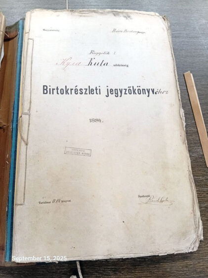 Property record book of Kula 1884
